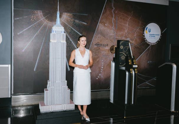 August 24, 2026, New York, Ny, United States: Elina Svitolina lights the Empire State Building in honor of Ukrainian Independence Day in partnership with the Consulate General of Ukraine in New York. Held at Empire State Building in New York. Dinara Khairova Zuma Press August 24, 2026. New York United States - ZUMAp281 20260824_zea_p281_018 Copyright: xPhotoxImagexPressx