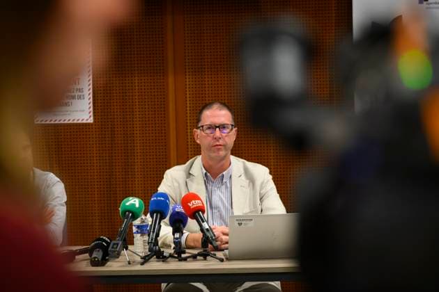Child Body Found in Onhaye Press Conference NAMUR, BELGIUM - AUGUST 24: Etienne Gaublomme public prosecutor of Namur pictured during a press conference regarding the find of young boys dead body, named Timeo on August 24, 2026 in Namur, Belgium, 24 08 2026 Namur Belgium  Copyright: xPhilipxReynaersx