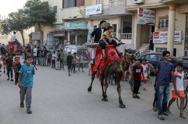 Mawlid al-Nabi in Egypt MONUFIA, EGYPT - AUGUST 24: Egyptians of all ages walk through the streets of Shama village in Monufia, Egypt, accompanied by camels and chanting hymns as part of a long-standing tradition marking Mawlid Night, on August 24, 2026. Mohamed Elshahed Anadolu Monufia Egypt. Editorial use only. Please get in touch for any other usage.  Copyright: x2026xAnadoluxMohamedxElshahedx