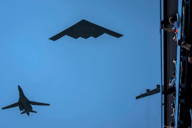 August 24, 2026, Washington, Dc, United States: Military flyovers and performances before the Freedom 250 Grand Prix Race in Washington, D.C., Sunday, August 23, 2026. Washington United States - ZUMAp138 20260824_zaa_p138_037 Copyright: xThexWhitexHouse OfficalxWhitex