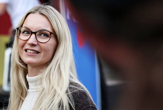 Wahlkampf der AfD zur Landtagswahl in Sachsen-Anhalt 24.08.2026, Naumburg, Wahlkampf der AfD auf dem Naumburger Marktplatz, am 06.09.2026 wird der neue Landtag in Sachsen-Anhalt gewaehlt im Bild: Kandidatin Juliane Waehler (AfD) fuer das Direktmandat im Wahlkreis 40 *** AfD campaign for the state election in Saxony-Anhalt on August 24, 2026, Naumburg, AfD campaign event on Naumburg’s market square; on September 6, 2026, the new state parliament of Saxony-Anhalt will be elected. Pictured: Juliane Waehler, AfD candidate for the direct seat in Constituency 40