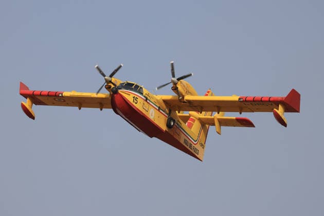 Aerial firefighting efforts battle forest fire near Trapani in Sicily, Italy TRAPANI, ITALY - AUGUST 24: Firefighting aircraft and helicopters battle a forest fire on the slopes of Mount Polizo near Trapani on the Italian island of Sicily, on August 24, 2026. Emergency teams launched an aerial operation, deployed three helicopters and two firefighting planes to contain the blaze and prevent it from spreading across the forested terrain. Alberto Lo Bianco Anadolu Trapani Italy. Editorial use only. Please get in touch for any other usage.  Copyright: x2026xAnadoluxAlbertoxLoxBiancox
