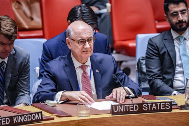 August 24, 2026, New York, New York, United States: DAN NEGREA, U.S. Representative to the United Nations Economic and Social Council, during the Security Council meeting on Ukraine held on UkraineÃ¢â‚¬â ¢s Independence Day. NEGREA expressing concern over civilian casualties and reiterating U.S. calls for an end to the war through a negotiated settlement. New York United States - ZUMAo116 20260824_znp_o116_079 Copyright: xBiancaxOterox