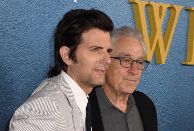 NEW YORK, NY - AUGUST 24: Adam Scott and Robert De Niro at the Netflix New York Premiere of The Whisper Man at The Paris Theatre on August 24, 2026 in New York City. Copyright: xmpi099 MediaPunchx