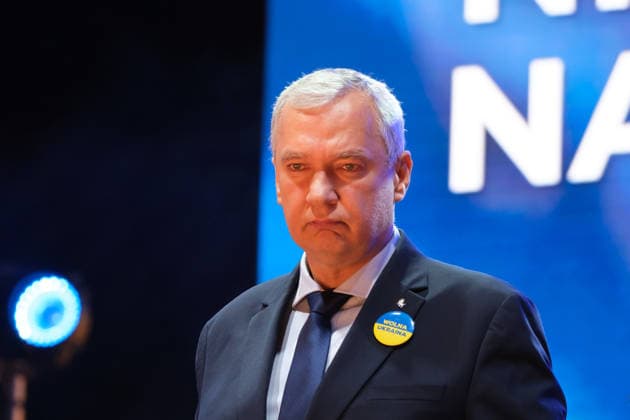 August 24, 2026, Warsaw, Masovian Voivodeship, Poland: Belarusian opposition leader PAVEL LATUSHKO on-stage during celebrations of Ukraine s 35th Independence Day in Warsaw, Poland. The event was organized by Ukrainian diaspora organizations and Polish activist groups in solidarity with Ukraine during a time of heightened tensions between Poles and Ukrainian migrants, with recent acts of xenophobic, anti-Ukrainian violence being incited by Polish far-right groups and politicians. Warsaw Poland - ZUMAk204 20260824_zip_k204_021 Copyright: xRomanxKozielx