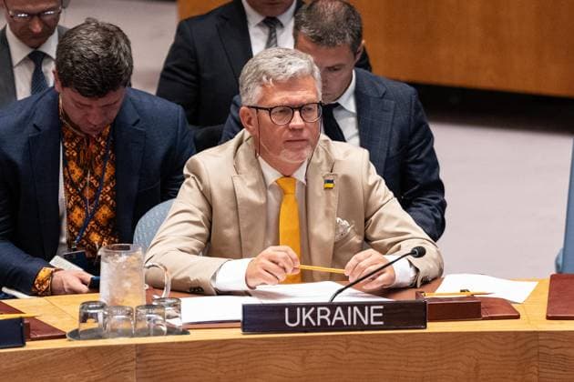 August 24, 2026, Bronx, New York, USA: Ambassador Andrii Melnyk of Ukraine attends Security Council meeting on the Ukrainian Independence Day at UN Headquarters in New York, NY on August 24, 2026. Bronx USA - ZUMAr339 20260824_znp_r339_040 Copyright: xLevxRadinx
