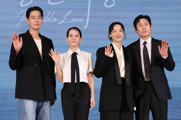 Movie Possible Love Movie Possible Love The stars of the new Netflix movie Possible Love -- Jo In-sung, Jo Yeo-jung, Jeon Do-yeon and Seol Kyung-koo (L to R) -- pose for a photo during a publicity event in Seoul on Aug. 25, 2026. (Yonhap) 2026-08-25 12:49:33 < 1980-2026 YONHAPNEWS AGENCY. .> ¼­¿ïÆ¯º°½Ã EDITORIAL USE ONLY  Copyright: xx PYH2026082509640034400 YonhapxNewsx yonphotos255962