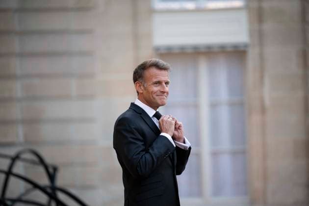 President Macron Welcomes Saudi Crown Prince Mbs For An Official Dinner - Paris French President Emmanuel Macron at the Elysee Palace in Paris, France, August 24, 2026. Photo by Eliot Blondet ABACAPRESS.COM Paris France France  Copyright: xBlondetxEliot ABACAx