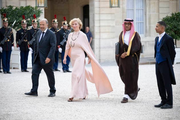 President Macron Welcomes Saudi Crown Prince Mbs For An Official Dinner - Paris Anne-Claire Legendre, President of the Institut du monde arabe (IMA) arrives to attend an official dinner in honour of Saudi Crown Prince Mohammed bin Salman at the Elysee Palace in Paris, France, August 24, 2026. Photo by Eliot Blondet ABACAPRESS.COM Paris France France  Copyright: xBlondetxEliot ABACAx