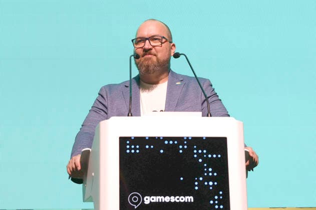 Lars Janssen bei der Verleihung der gamescon dev Awards 2026 in der Koelmesse. Köln, 24.08.2026 *** Lars Janssen at the 2026 gamescon dev Awards ceremony at Koelmesse Cologne, August 24, 2026 Foto:xR.xStoffelsx xFuturexImagex dev_awards_6804