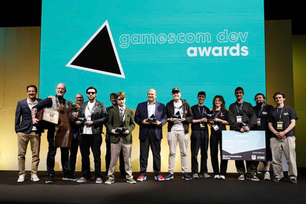 Die Preisträger und Laudatoren bei der Verleihung der gamescon dev Awards 2026 in der Koelmesse. Köln, 24.08.2026 *** The award winners and presenters at the 2026 gamescon dev Awards ceremony at Koelmesse Cologne, August 24, 2026 Foto:xR.xStoffelsx xFuturexImagex dev_awards_6813