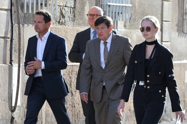Franccis Patriat Funeral - Semur-en-Auxois Patrick Kanner during the funeral of French senator and former minister François Patriat at the Collégiale Notre-Dame in his birth town of Semur-en-Auxois, Côte-d’Or, France on August 25, 2026. Patriat, former Socialist ,was the group leader of Macron s party in the Senate. He died at 83 following a serious cycling accident. Photo by Raphael Lafargue ABACAPRESS.COM Semur-en-Auxois France  Copyright: xLafarguexRaphael ABACAx