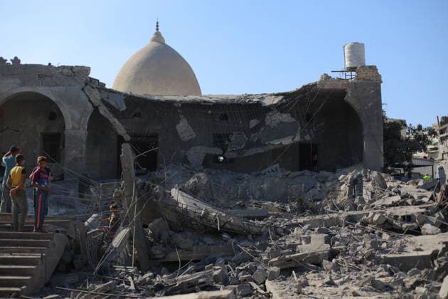 Palestinians Inspect Destruction at Historic Abu Salim Mosque in Deir el-Balah Palestinians inspect the destruction at the historic Abu Salim Mosque in Deir el-Balah, in the central Gaza Strip, on August 25, 2026, after it was targeted in an Israeli strike the previous evening. Local sources said the mosque was completely destroyed and several people were wounded in the strike. Photo by Hassan al-Jedi apaimages Nusairat Gaza Strip Palestinian Territory 250826_Deir_al-Balah_HJ_00(43).jpeg Copyright: xapaimagesxHassanxal-Jedixx xapaimagesx