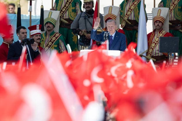 Turkish President Recep Tayyip Erdogan BITLIS, TURKIYE - AUGUST 25: Turkish President Recep Tayyip Erdogan delivers a speech as he attends a ceremony marking the 955th anniversary of the Manzikert (Malazgirt) Victory during the Ahlat Events Area Program at the Recep Tayyip Erdogan Nation s Garden in the Ahlat district of Bitlis, Turkiye, on August 25, 2026. Celal Gunes Anadolu Bitlis Turkey. Editorial use only. Please get in touch for any other usage.  Copyright: x2026xAnadoluxCelalxGunesx