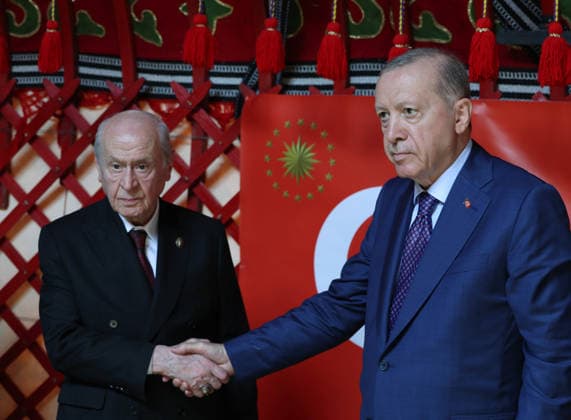 Turkish President Recep Tayyip Erdogan visits Seljuk Square Cemetery in eastern Turkiye BITLIS, TURKIYE - AUGUST 25: (----EDITORIAL USE ONLY - MANDATORY CREDIT - TURKISH PRESIDENCY MUSTAFA KAMACI HANDOUT - NO MARKETING NO ADVERTISING CAMPAIGNS - DISTRIBUTED AS A SERVICE TO CLIENTS----) Turkish President Recep Tayyip Erdogan poses for a photo with Nationalist Movement Party (MHP) Chairman Devlet Bahceli during his visit to the Seljuk Square Cemetery in Ahlat district of Bitlis, Turkiye, on August 25, 2026. Turkish President Recep Tayyip Erdogan visited Ahlat as part of events marking the 955th anniversary of the Victory of Malazgirt. Turkish Presidency Mustafa Kamaci Anadolu Bitlis Turkey. Editorial use only. Please get in touch for  Copyright: x2026xAnadoluxTurkishxPresidency xMustafaxKamacix