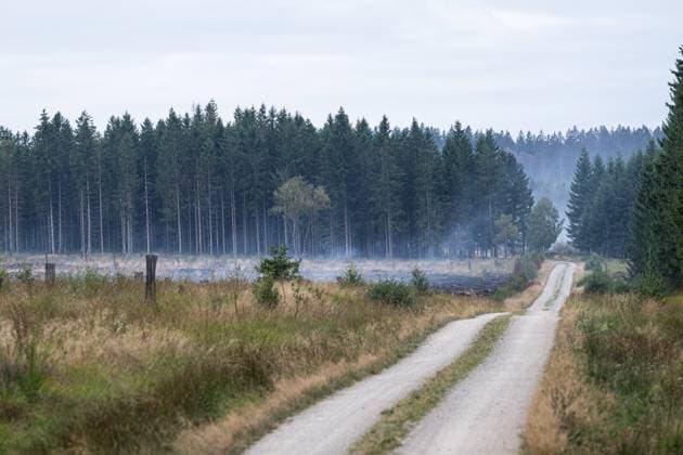 a visit at PC-OPS coordination center in Sourbrodt, Waimes, on Tuesday 25 August 2026. European commissionner Lahbib visit several sites regarding the fire in the Hautes Fagnes (Hugh Fens) wich started on August 14th with 3000 hectares (on a total of 4500) impacted in the nature reserve.  EMILExWINDAL 184260891