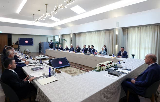 Turkish President Recep Tayyip Erdogan BITLIS, TURKIYE - AUGUST 25: (----EDITORIAL USE ONLY - MANDATORY CREDIT - TURKISH PRESIDENCY MURAT CETINMUHURDAR HANDOUT - NO MARKETING NO ADVERTISING CAMPAIGNS - DISTRIBUTED AS A SERVICE TO CLIENTS----) Turkish President Recep Tayyip Erdogan chairs the Cabinet Meeting at Ahlat Presidential Complex in Bitlis, Turkiye on August 25, 2026. TUR Presidency Murat Cetinmuhurdar Anadolu Bitlis Turkey. Editorial use only. Please get in touch for any other usage.  Copyright: x2026xAnadoluxTURxPresidency MuratxCetinmuhurdarx