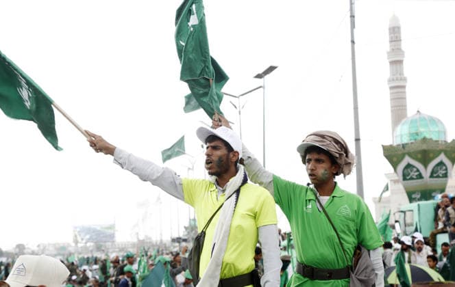 Mawlid al-Nabi in Yemen SANAA, YEMEN - AUGUST 25: Tens of thousands Muslims gathered at Al-Sabeen Square for a celebration marking Mawlid al-Nabi, commemorating the birth of Prophet Muhammad in Sanaa, Yemen on August 25, 2026. Attendees listened to a speech by Houthi leader Abdul-Malik al-Houthi on large screens. Mohammed Hamoud Anadolu Sanaa Yemen. Editorial use only. Please get in touch for any other usage.  Copyright: x2026xAnadoluxMohammedxHamoudx