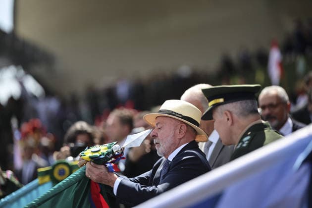 Soldier s Day ceremony in Brasilia BRASILIA, BRAZIL - AUGUST 25: Brazil s President Luiz Inacio Lula da Silva reacts while attending a Soldier s Day ceremony in Brasilia, Brazil August 25, 2026. Mateus Bonomi Anadolu Brasilia Brazil. Editorial use only. Please get in touch for any other usage.  Copyright: x2026xAnadoluxMateusxBonomix
