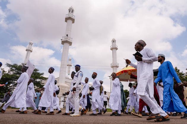 Mawlid al-Nabi in Nigeria ABUJA, NIGERIA - AUGUST 25: Hundreds of Muslims gathered to mark Mawlid al-Nabi, commemorating the birth of Prophet Muhammad in Abuja, Nigeria on August 25, 2026. Participants wearing colorful clothing, marched through the streets, waving, praying and chanting religious hymns. Emmanuel Osodi Anadolu Abuja Nigeria. Editorial use only. Please get in touch for any other usage.  Copyright: x2026xAnadoluxEmmanuelxOsodix