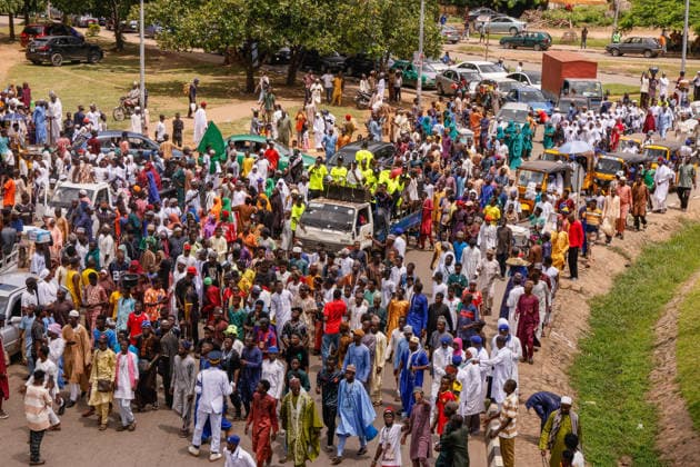 Mawlid al-Nabi in Nigeria ABUJA, NIGERIA - AUGUST 25: Hundreds of Muslims gathered to mark Mawlid al-Nabi, commemorating the birth of Prophet Muhammad in Abuja, Nigeria on August 25, 2026. Participants wearing colorful clothing, marched through the streets, waving, praying and chanting religious hymns. Emmanuel Osodi Anadolu Abuja Nigeria. Editorial use only. Please get in touch for any other usage.  Copyright: x2026xAnadoluxEmmanuelxOsodix
