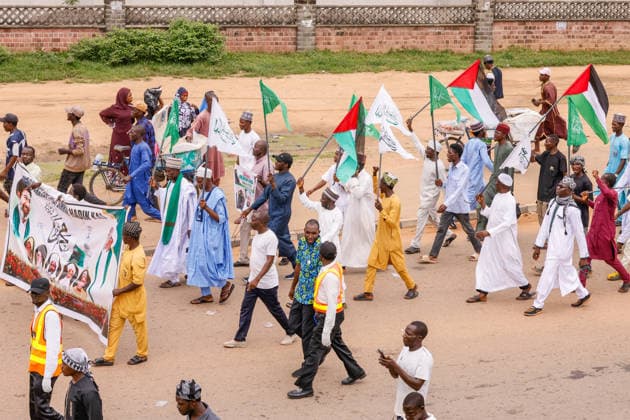 Mawlid al-Nabi in Nigeria ABUJA, NIGERIA - AUGUST 25: Hundreds of Muslims gathered to mark Mawlid al-Nabi, commemorating the birth of Prophet Muhammad in Abuja, Nigeria on August 25, 2026. Participants wearing colorful clothing, marched through the streets, waving, praying and chanting religious hymns. Emmanuel Osodi Anadolu Abuja Nigeria. Editorial use only. Please get in touch for any other usage.  Copyright: x2026xAnadoluxEmmanuelxOsodix