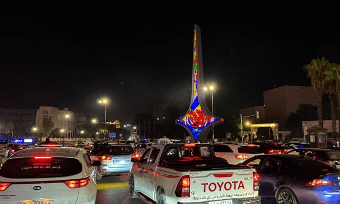 Celebrations held in Damascus following dissolution announcement DAMASCUS, SYRIA - AUGUST 25: People celebrate with their cars at Umayyad Square after Ferhat Abdi Sahin, code-named Mazlum Abdi, the ringleader of the SDF, announced the dissolution of the group s so-called autonomous administration and its affiliated military and civilian structures in Damascus, Syria, on August 25, 2026. Bakr Al Kasem Anadolu Damascus Syria. Editorial use only. Please get in touch for any other usage.  Copyright: x2026xAnadoluxBakrxAlxKasemx