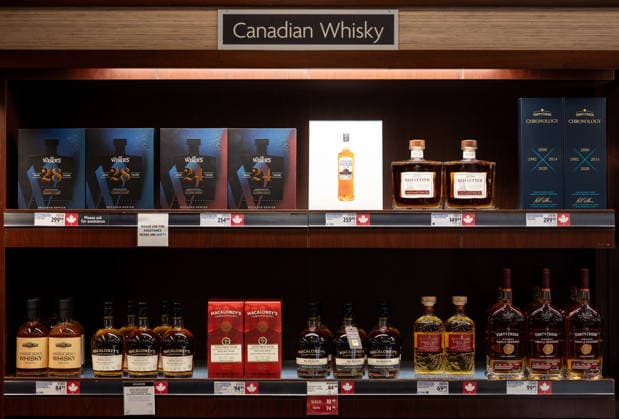 August 25, 2026, Vancouver, Bc, CANADA: Canadian whisky is pictured at a B.C. Liquor store in Vancouver on Tuesday, Aug. 25, 2026. Vancouver CANADA  - ZUMAc35_ 20260825_zaf_c35_101 Copyright: xEthanxCairnsx