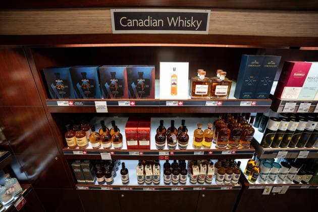 August 25, 2026, Vancouver, Bc, CANADA: Canadian whisky is pictured at a B.C. Liquor store in Vancouver on Tuesday, Aug. 25, 2026. Vancouver CANADA  - ZUMAc35_ 20260825_zaf_c35_102 Copyright: xEthanxCairnsx