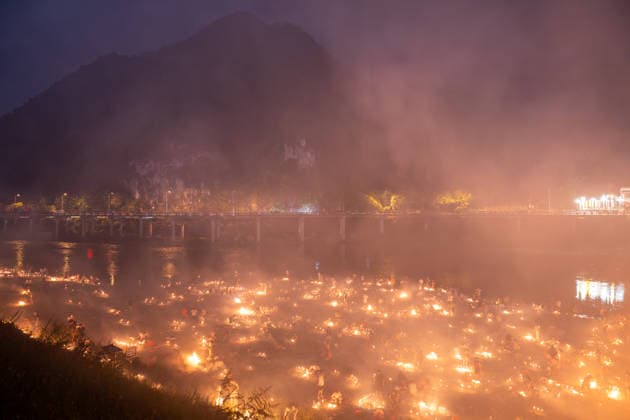 KAILI, CHINA - AUGUST 25: People burn paper offerings in designated areas to pay tribute to their departed loved ones ahead of the Zhongyuan Festival (Ghost Festival) on August 25, 2026 in Kaili, Guizhou Province of China. The Ghost Festival, also known as Zhongyuan Festival, is a traditional festival for paying respect to the dead.  Copyright: xVCGx 111662157021