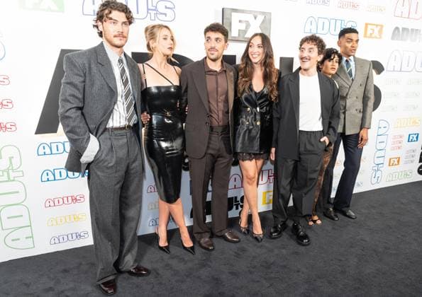 August 25, 2026, Bronx, New York, USA: Jack Innanen, Lucy Freyer, Ben Kronengold, Rebecca Shaw, Malik Elassal, Amita Rao and Owen Thiele attend premiere of Adults Season 2 by FX at Metrograph in New York, NY on August 25, 2026. Bronx USA - ZUMAr339 20260825_znp_r339_061 Copyright: xLevxRadinx