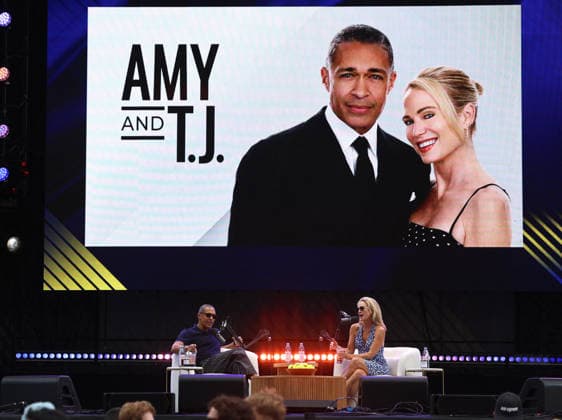T.J. Holmes and Amy Robach at the US Open - NYC T.J. Holmes and Amy Robach are doing a live podcast at the US Open in New York, NY on August 25, 2026. Photo by Charles Guerin ABACAPRESS.COM New York City NY United Arab Emirates  Copyright: xGuerinxCharles ABACAx