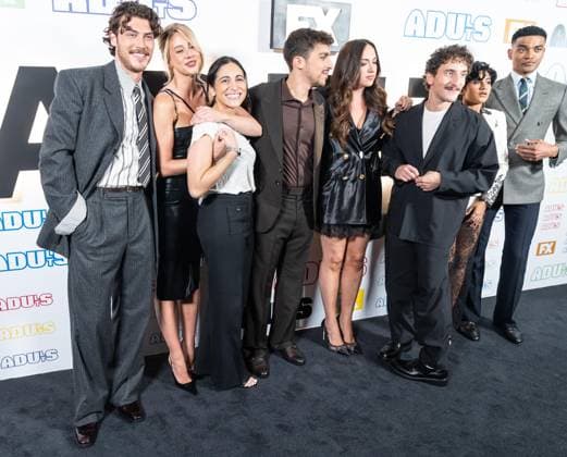 August 25, 2026, Bronx, New York, USA: Jack Innanen, Lucy Freyer, Sarah Naftalis, Ben Kronengold, Rebecca Shaw, Malik Elassal, Amita Rao and Owen Thiele attend premiere of Adults Season 2 by FX at Metrograph in New York, NY on August 25, 2026. Bronx USA - ZUMAr339 20260825_znp_r339_062 Copyright: xLevxRadinx