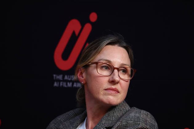 AI FILM AWARDS, Jennie Zeiher speaks during the inaugural Australian AI Film Awards at The Precinct in Brisbane, Queensland, Australia, Tuesday, August 25, 2026. ( NO ARCHIVING Brisbane Queensland Australia  Copyright: xJasonxO Brienx 20260826130321220757