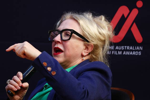 AI FILM AWARDS, Director Julie Eckersley speaks during the inaugural Australian AI Film Awards at The Precinct in Brisbane, Queensland, Australia, Tuesday, August 25, 2026. ( NO ARCHIVING Brisbane Queensland Australia  Copyright: xx 20260826171860465559