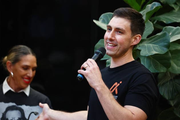 AI FILM AWARDS, Director Jamie van Leeuwen speaks during the inaugural Australian AI Film Awards at The Precinct in Brisbane, Queensland, Australia, Tuesday, August 25, 2026. ( NO ARCHIVING Brisbane Queensland Australia  Copyright: xx 20260826192485365770