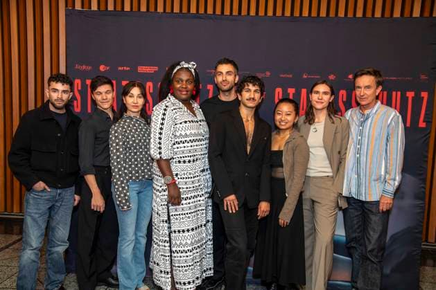 ABB STAATSCHUTZ- Ali Reza Ahmadi, Sebastian Urzendowsky, Kathrin Angerer, Mercy Dorcas Otieno, Faraz Shariat, Chen Emilie Yan, Laura Lippmann und Arnd Klawitter zu Gast bei Special Screenings des Kino Films Staatssschutz im Kino International am 25.AUGUST 2026 in Berlin Berlin Deutschland