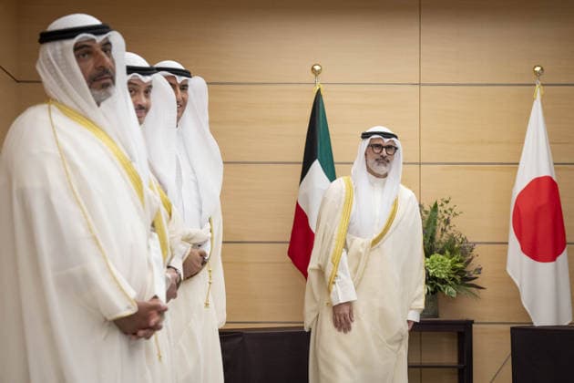 Kuwaiti Foreign Minister Al-Sabah in Japan TOKYO, JAPAN - AUGUST 26: (----EDITORIAL USE ONLY - MANDATORY CREDIT - YUICHI YAMAZAKI POOL AFP - NO MARKETING NO ADVERTISING CAMPAIGNS - DISTRIBUTED AS A SERVICE TO CLIENTS----) Kuwaiti Foreign Minister Sheikh Jarrah Jaber Al-Ahmad Al-Sabah (R) waits for Japan s Prime Minister Sanae Takaichi before their meeting at the Prime Minister s Office in Tokyo, Japan on August 26, 2026. Yuichi YAMAZAKI POOL AFP Anadolu Tokyo Japan. Editorial use only. Please get in touch for any other usage.  Copyright: x2026xAnadoluxYuichixYAMAZAKIx xPOOLx xAFPx