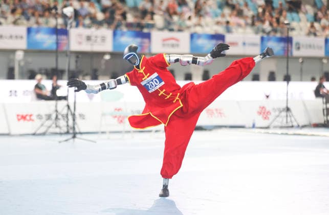 BEIJING, CHINA - AUGUST 26: Humanoid robot competes in Wushu - Optional Boxing Routine final on day 5 of the 2nd World Humanoid Robot Games at National Speed Skating Oval on August 26, 2026 in Beijing, China.  Copyright: xChinaxNewsxServicex 111662278426