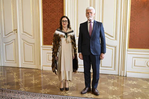 Czech President Petr Pavel, right, received Jane Charlotte Coombs, New Zealand s ambassador based in Berlin, Germany, on August 26, 2026, in Prague, Czech Republic. (CTKxPhoto RomanxVondrous) CTKPhotoP2026082604484  CTKPhotoP2026082604484