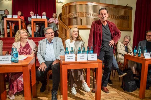 Natalie Hallervorden, Manfred Langer, Judith Richter und Max Tidof bei der Jahrespressekonferenz zur Spielzeit 2026 27 im Schlosspark Theater Berlin, Berlin den 26.08.2026 Berlin Deutschland Germany