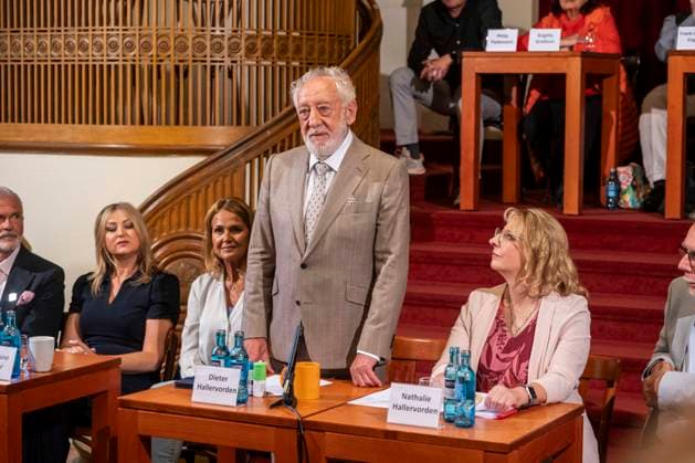ABB SCHLOSSPARK- Barbara Maria Sava, Christiane Zander, Dieter Hallervorden und Nathalie Hallervorden zu Gast bei Jahrespressekonferenz zur Spielzeit 2026 27 im Schlosspark Theater 26.AUGUST 2026 in Berlin Berlin Deutschland
