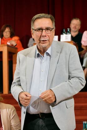 Manfred Langner bei der Jahrespressekonferenz zur Spielzeit 2026 27 im Schlosspark Theater. Berlin, 26.08.2026