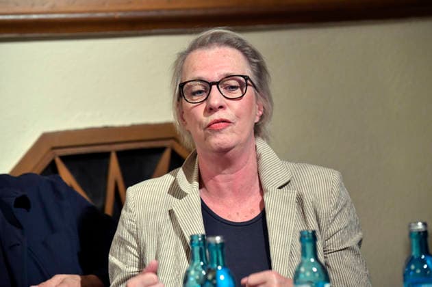 Maria Hartmann bei der Jahrespressekonferenz zur Spielzeit 2026 27 im Schlosspark Theater. Berlin, 26.08.2026