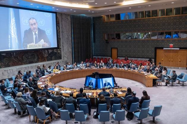 August 26, 2026, Bronx, New York, USA: Ramiz Alakbarov, Acting Special Coordinator for the Middle East Peace Process, United Nations Resident and Humanitarian Coordinator speaks virtually at monthly Security Council meeting on Middle East including Palestinian question at UN Headquarters in New York, NY on August 26, 2026. Bronx USA  - ZUMAr339 20260826_znp_r339_001 Copyright: xLevxRadinx