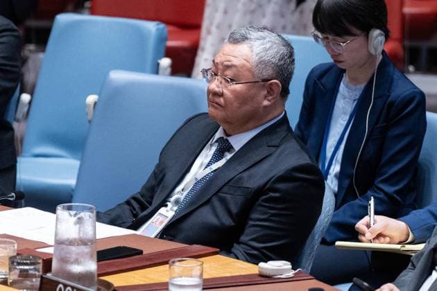 August 26, 2026, Bronx, New York, USA: Ambassador Fu Cong of China participates at monthly Security Council meeting on Middle East including Palestinian question at UN Headquarters in New York, NY on August 26, 2026. Bronx USA  - ZUMAr339 20260826_znp_r339_008 Copyright: xLevxRadinx