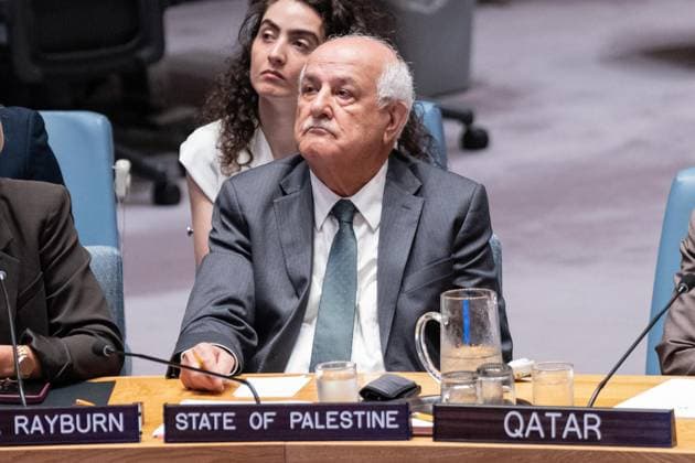 August 26, 2026, Bronx, New York, USA: Permanent Observer of the State of Palestine to the UN Riyad Mansour participates at monthly Security Council meeting on Middle East including Palestinian question at UN Headquarters in New York, NY on August 26, 2026. Bronx USA  - ZUMAr339 20260826_znp_r339_013 Copyright: xLevxRadinx