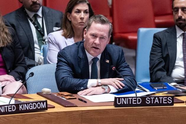 August 26, 2026, Bronx, New York, USA: Ambassador Michael Waltz speaks at monthly Security Council meeting on Middle East including Palestinian question at UN Headquarters in New York, NY on August 26, 2026. Bronx USA  - ZUMAr339 20260826_znp_r339_020 Copyright: xLevxRadinx