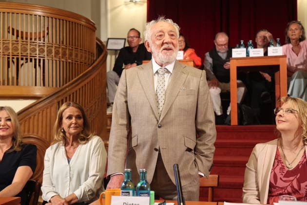 Christiane Zander, Dieter Hallervorden und Nathalie Hallervorden bei der Jahrespressekonferenz zur Spielzeit 2026 27 im Schlosspark Theater. Berlin, 26.08.2026 Copyright: xAgenturxMatthiasxWehnertx xM.xGränzdörferx