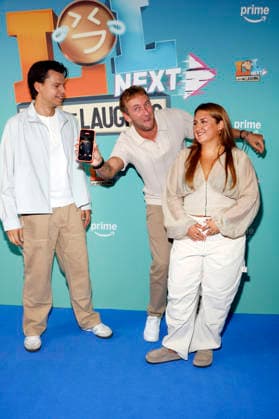 Paul Luca Fischer, Freshtorge und Selfiesandra bei der Premiere der Prime Video Comedy-Gameshow LOL Next im AchtBerlin. Berlin, 26.08.2026